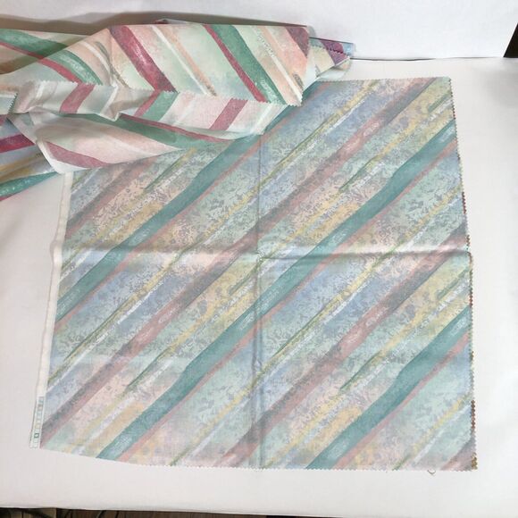 Vintage TexUnion Fabric Samples, Striped Key West Pattern Cotton with Teflon 26" - Picture 7 of 11